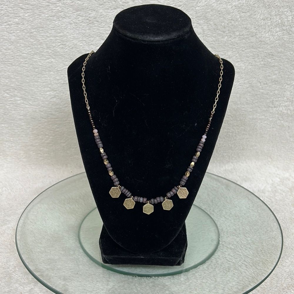 Brown, Purple and Gold Loft 16 inch Necklace